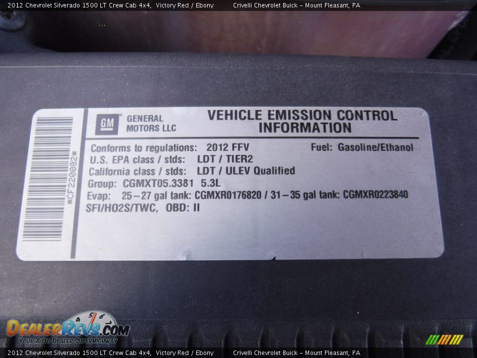 2012 Chevrolet Silverado 1500 LT Crew Cab 4x4 Victory Red / Ebony Photo #16