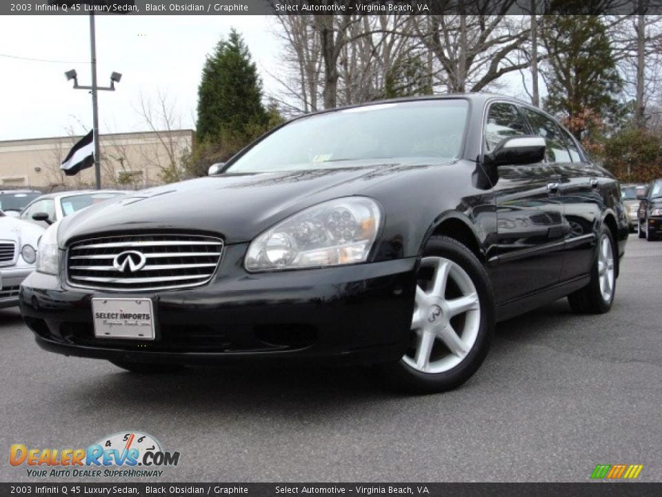 2003 Infiniti Q 45 Luxury Sedan Black Obsidian / Graphite Photo #1