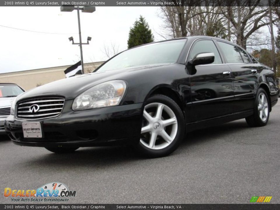 2003 Infiniti Q 45 Luxury Sedan Black Obsidian / Graphite Photo #2