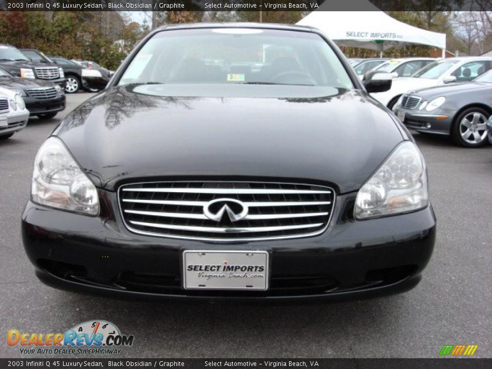 2003 Infiniti Q 45 Luxury Sedan Black Obsidian / Graphite Photo #7