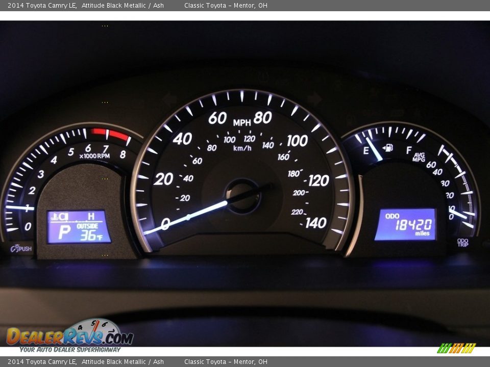 2014 Toyota Camry LE Attitude Black Metallic / Ash Photo #7