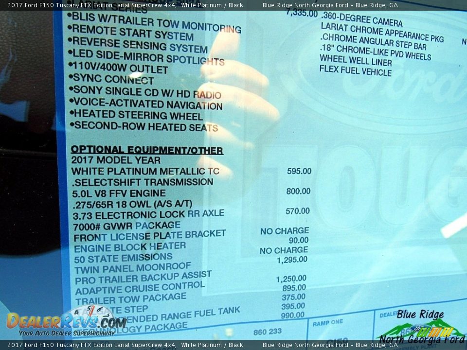 2017 Ford F150 Tuscany FTX Edition Lariat SuperCrew 4x4 Window Sticker Photo #29