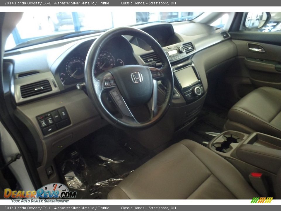 2014 Honda Odyssey EX-L Alabaster Silver Metallic / Truffle Photo #13
