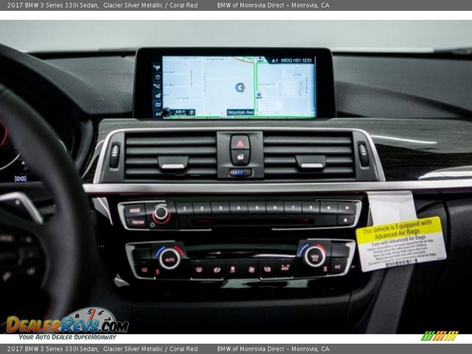 2017 BMW 3 Series 330i Sedan Glacier Silver Metallic / Coral Red Photo #5