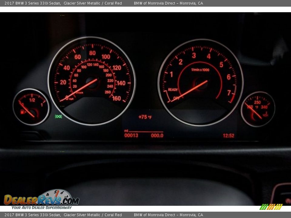 2017 BMW 3 Series 330i Sedan Glacier Silver Metallic / Coral Red Photo #7