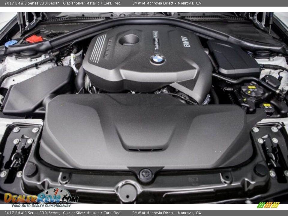 2017 BMW 3 Series 330i Sedan Glacier Silver Metallic / Coral Red Photo #8