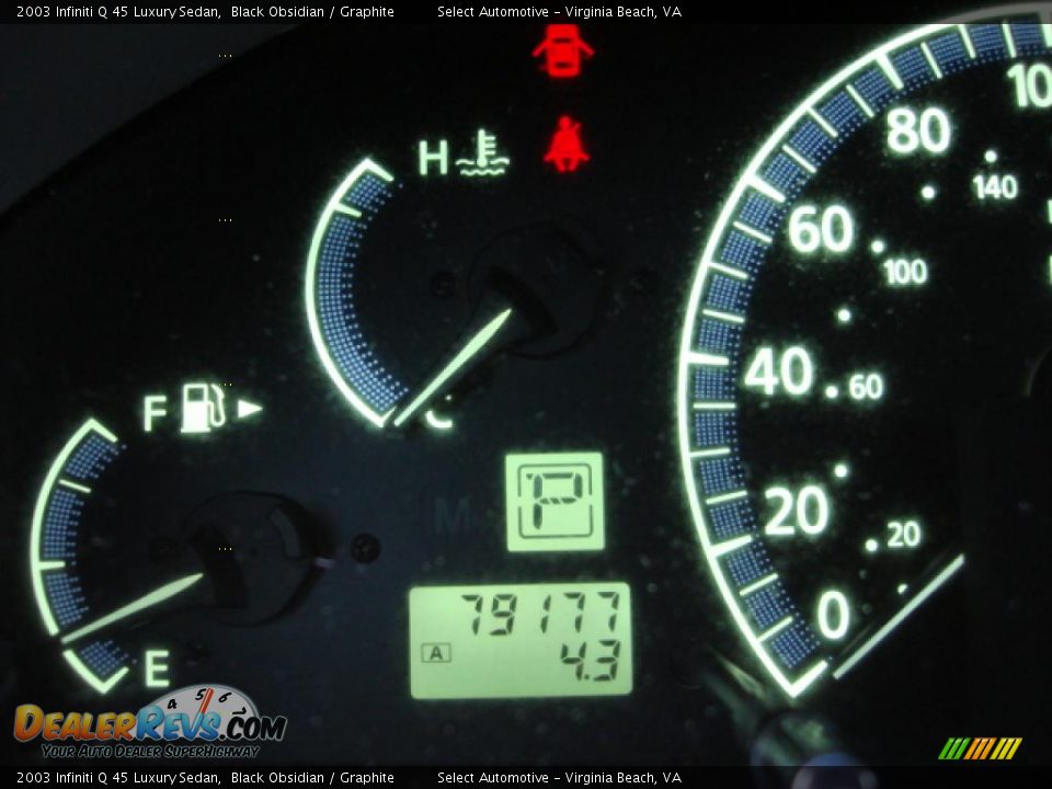 2003 Infiniti Q 45 Luxury Sedan Black Obsidian / Graphite Photo #16