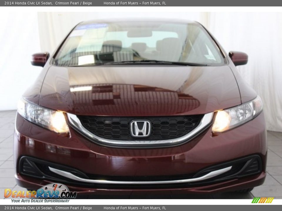 2014 Honda Civic LX Sedan Crimson Pearl / Beige Photo #4