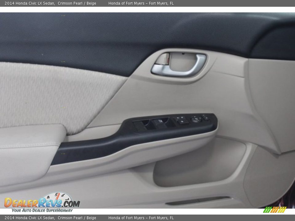 2014 Honda Civic LX Sedan Crimson Pearl / Beige Photo #5