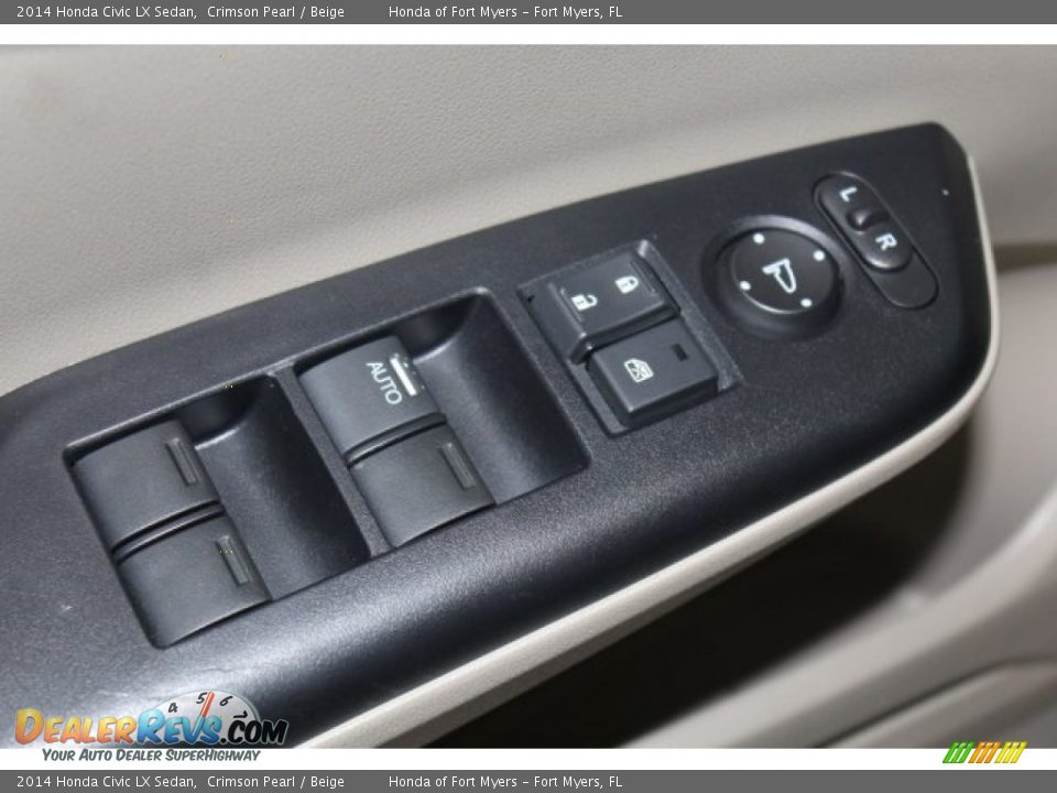 2014 Honda Civic LX Sedan Crimson Pearl / Beige Photo #6