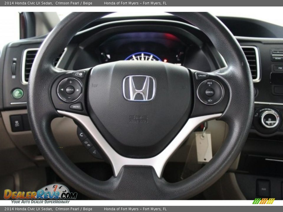 2014 Honda Civic LX Sedan Crimson Pearl / Beige Photo #9