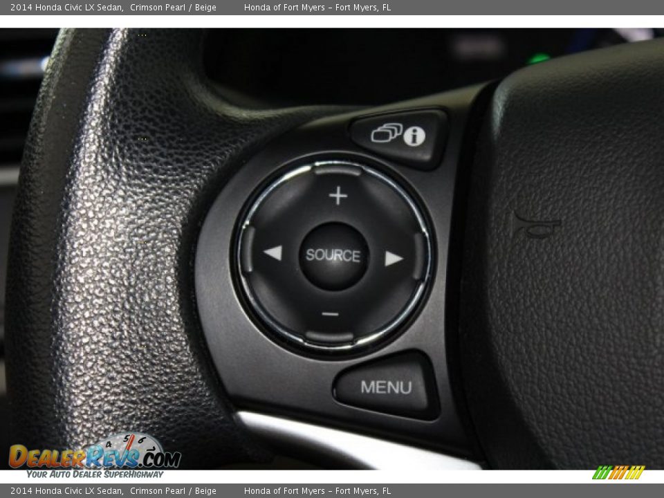 2014 Honda Civic LX Sedan Crimson Pearl / Beige Photo #10