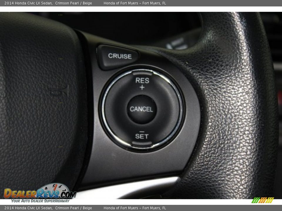 2014 Honda Civic LX Sedan Crimson Pearl / Beige Photo #11