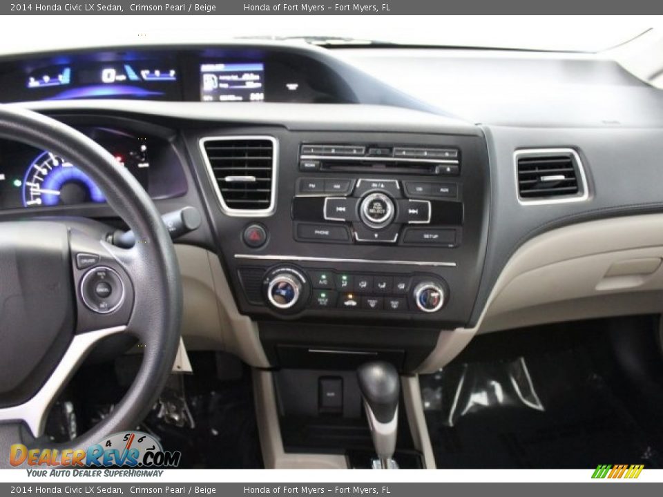 2014 Honda Civic LX Sedan Crimson Pearl / Beige Photo #12