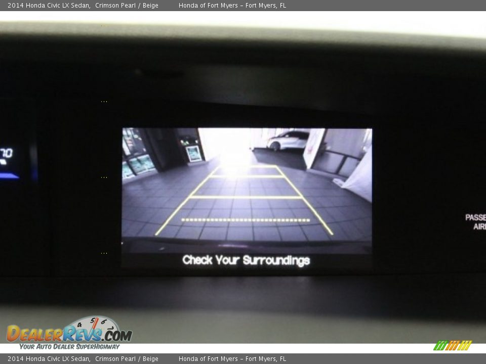 2014 Honda Civic LX Sedan Crimson Pearl / Beige Photo #14