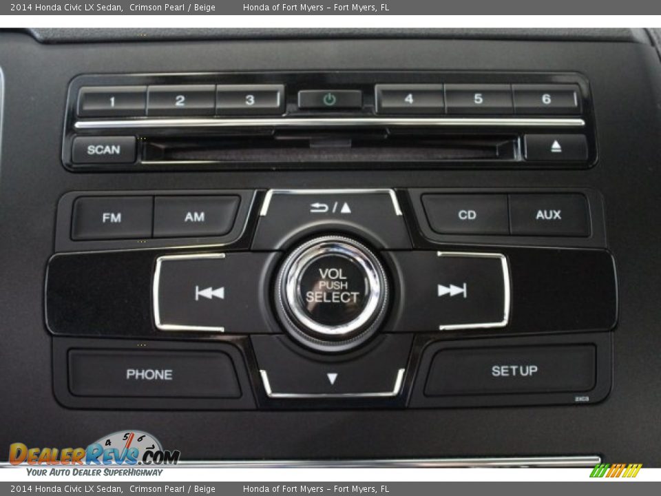 2014 Honda Civic LX Sedan Crimson Pearl / Beige Photo #15