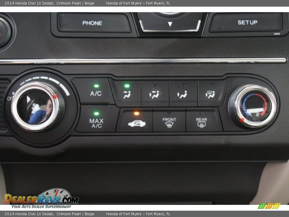 2014 Honda Civic LX Sedan Crimson Pearl / Beige Photo #16