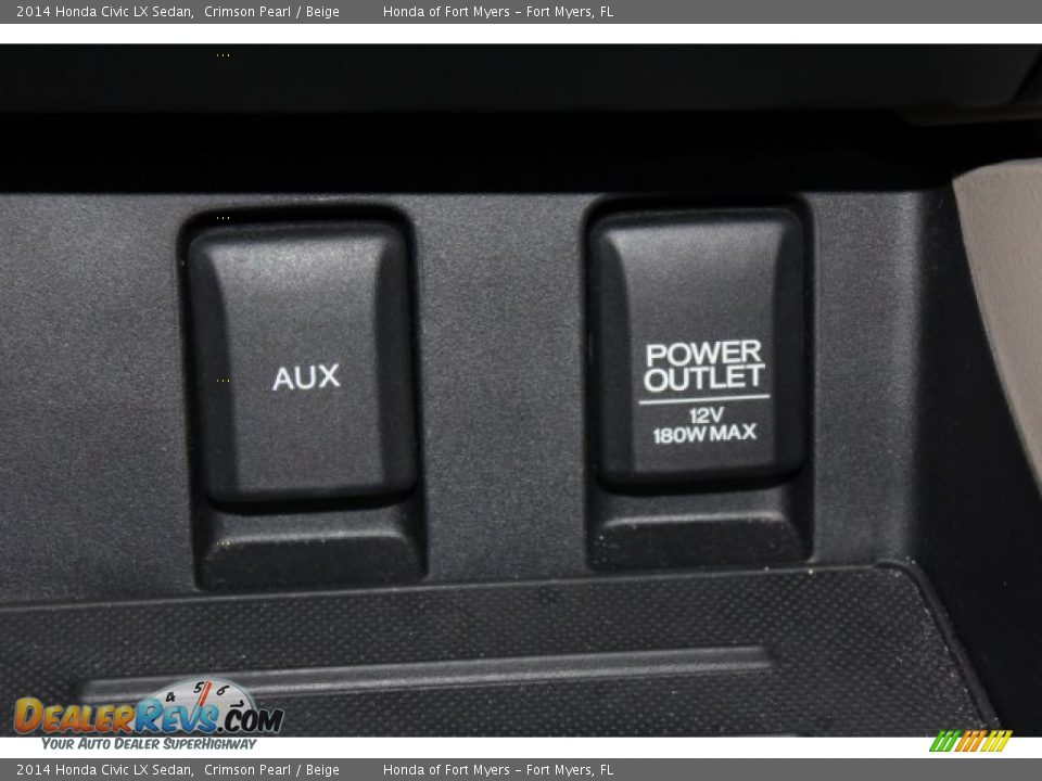 2014 Honda Civic LX Sedan Crimson Pearl / Beige Photo #17