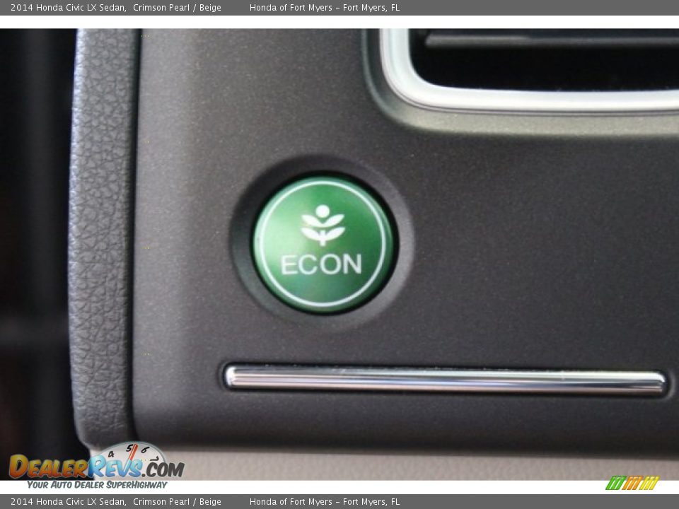 2014 Honda Civic LX Sedan Crimson Pearl / Beige Photo #20