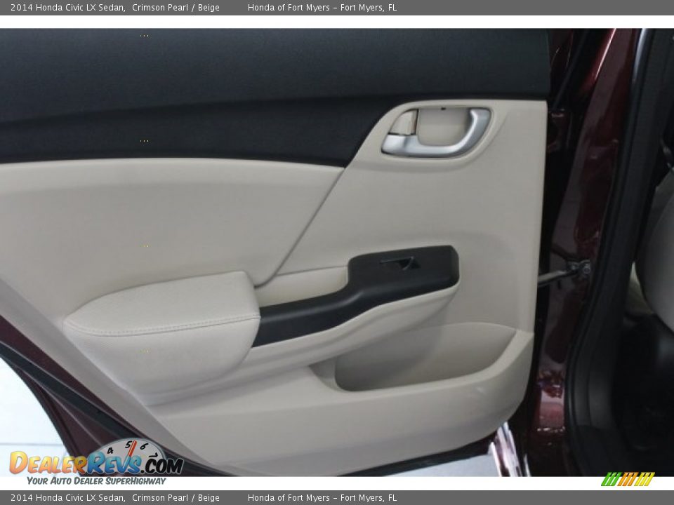 2014 Honda Civic LX Sedan Crimson Pearl / Beige Photo #21