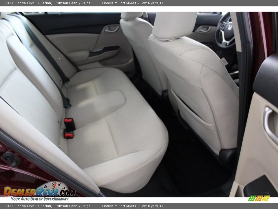 2014 Honda Civic LX Sedan Crimson Pearl / Beige Photo #25