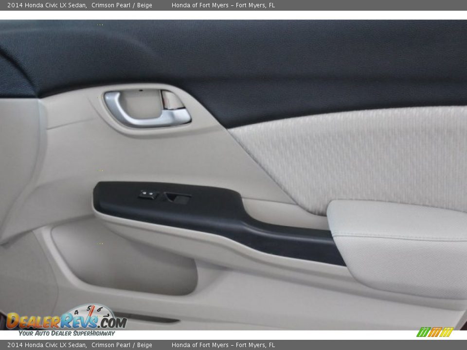 2014 Honda Civic LX Sedan Crimson Pearl / Beige Photo #26
