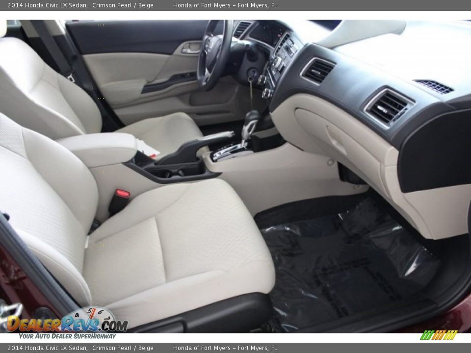 2014 Honda Civic LX Sedan Crimson Pearl / Beige Photo #27