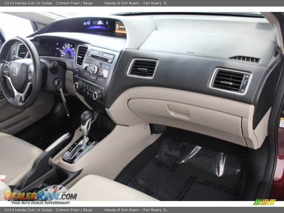 2014 Honda Civic LX Sedan Crimson Pearl / Beige Photo #28