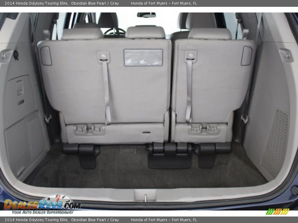 2014 Honda Odyssey Touring Elite Obsidian Blue Pearl / Gray Photo #34