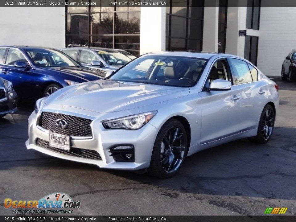 2015 Infiniti Q50 S 3.7 Liquid Platinum / Graphite Photo #2
