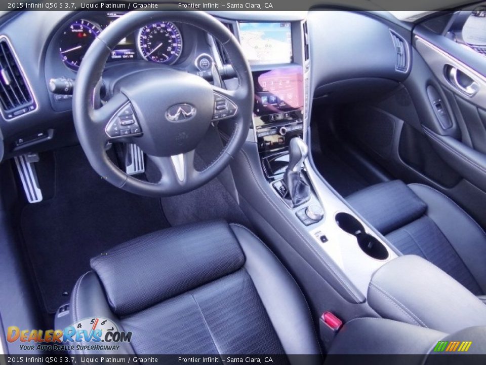 2015 Infiniti Q50 S 3.7 Liquid Platinum / Graphite Photo #13