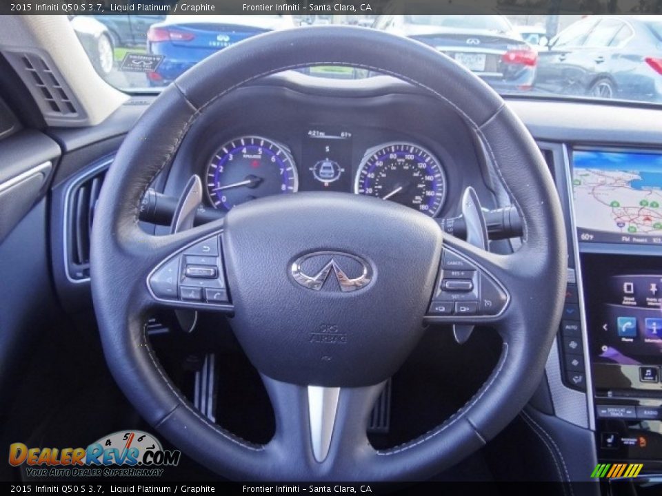 2015 Infiniti Q50 S 3.7 Liquid Platinum / Graphite Photo #16