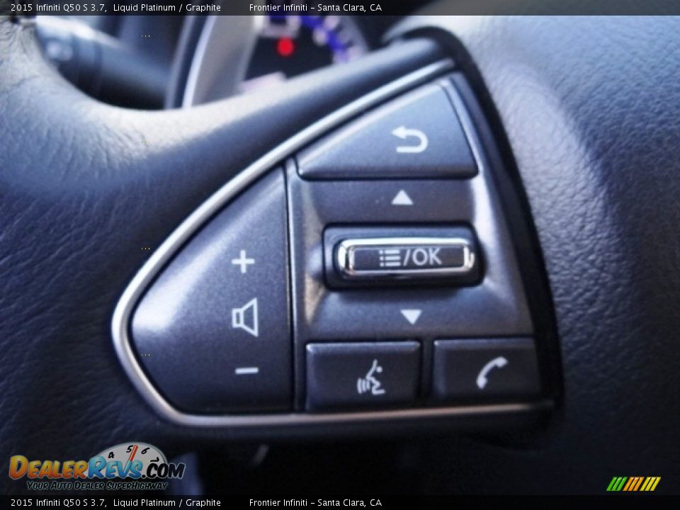 2015 Infiniti Q50 S 3.7 Liquid Platinum / Graphite Photo #18