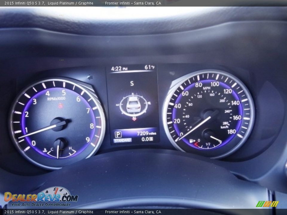 2015 Infiniti Q50 S 3.7 Liquid Platinum / Graphite Photo #20