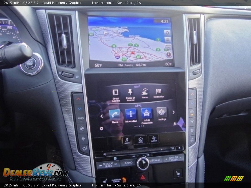 2015 Infiniti Q50 S 3.7 Liquid Platinum / Graphite Photo #22