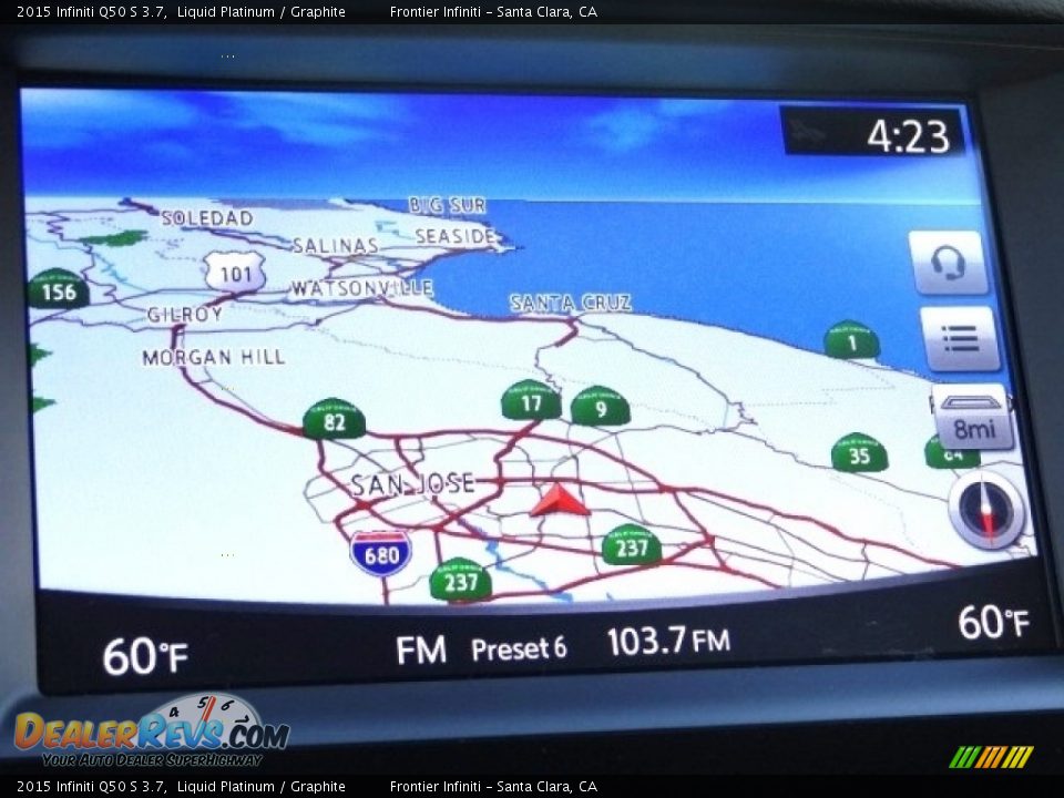 2015 Infiniti Q50 S 3.7 Liquid Platinum / Graphite Photo #24