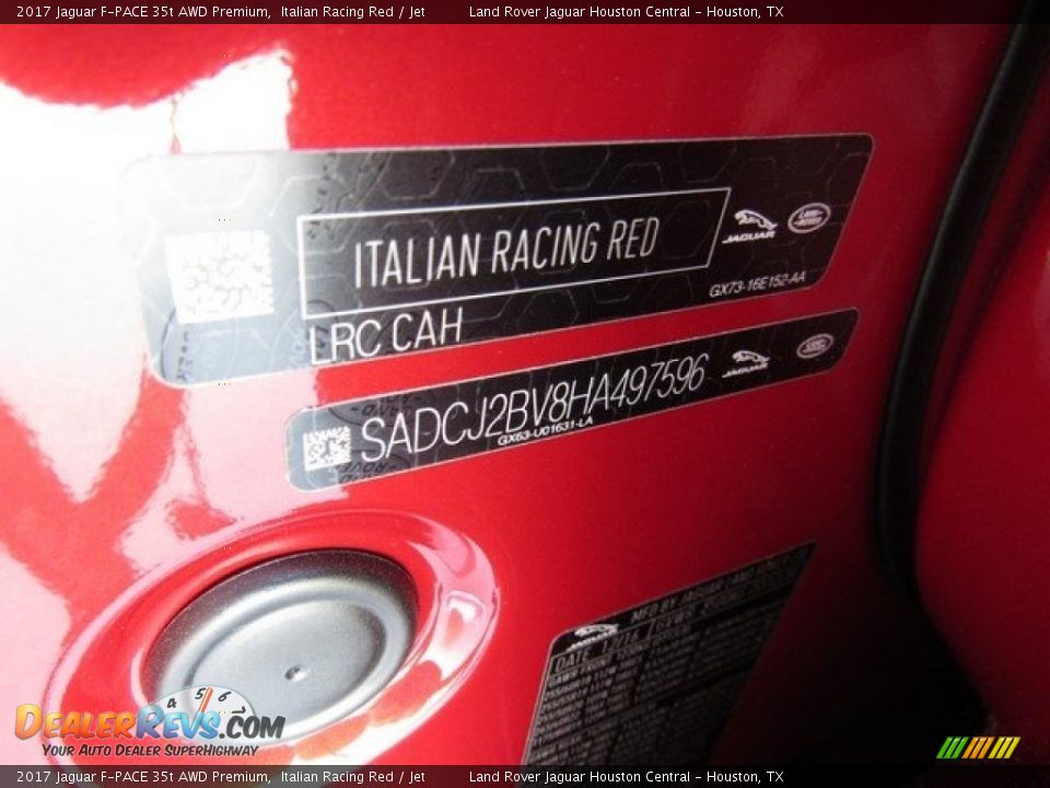 2017 Jaguar F-PACE 35t AWD Premium Italian Racing Red / Jet Photo #22