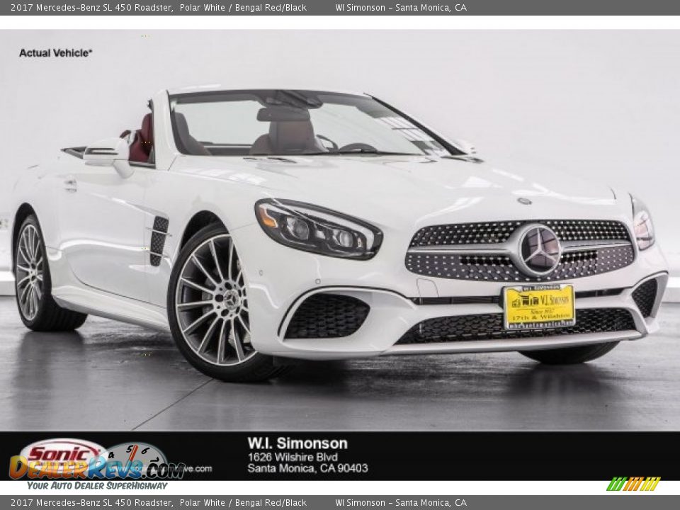 2017 Mercedes-Benz SL 450 Roadster Polar White / Bengal Red/Black Photo #1