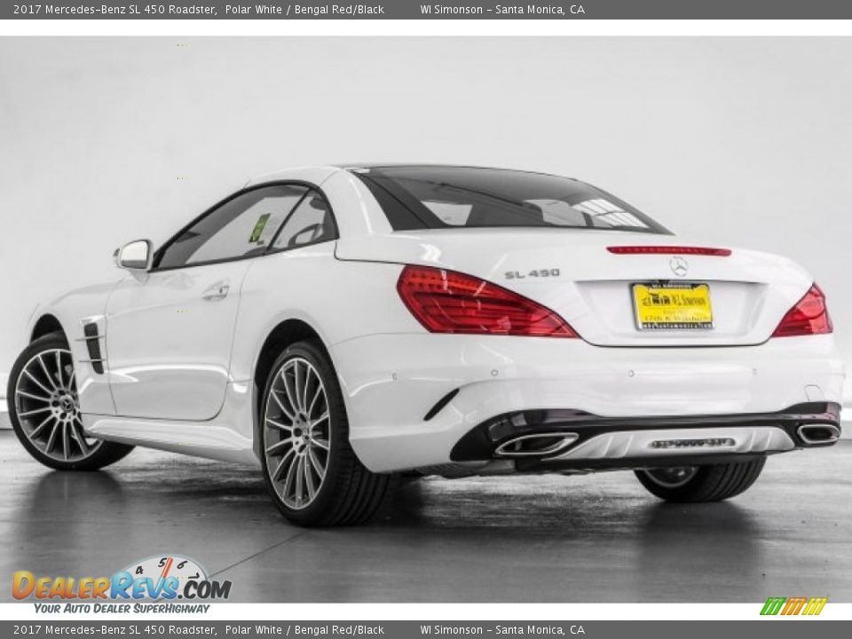 2017 Mercedes-Benz SL 450 Roadster Polar White / Bengal Red/Black Photo #3