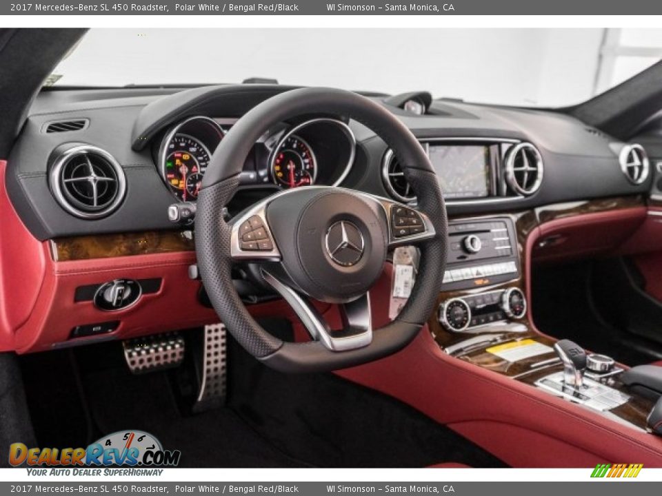 2017 Mercedes-Benz SL 450 Roadster Polar White / Bengal Red/Black Photo #5