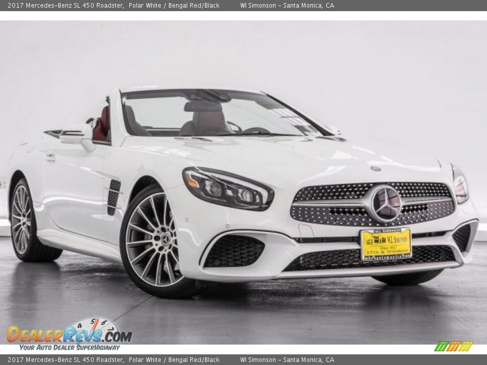 2017 Mercedes-Benz SL 450 Roadster Polar White / Bengal Red/Black Photo #12