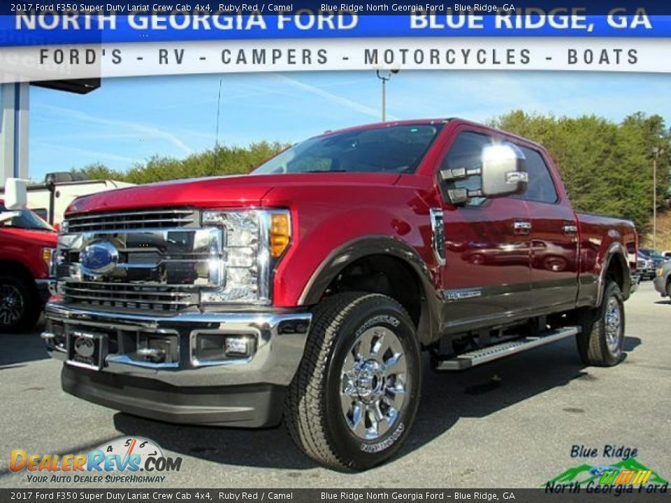 2017 Ford F350 Super Duty Lariat Crew Cab 4x4 Ruby Red / Camel Photo #1
