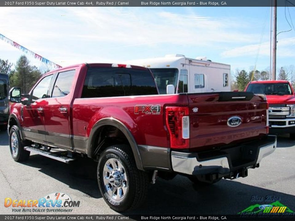 2017 Ford F350 Super Duty Lariat Crew Cab 4x4 Ruby Red / Camel Photo #3