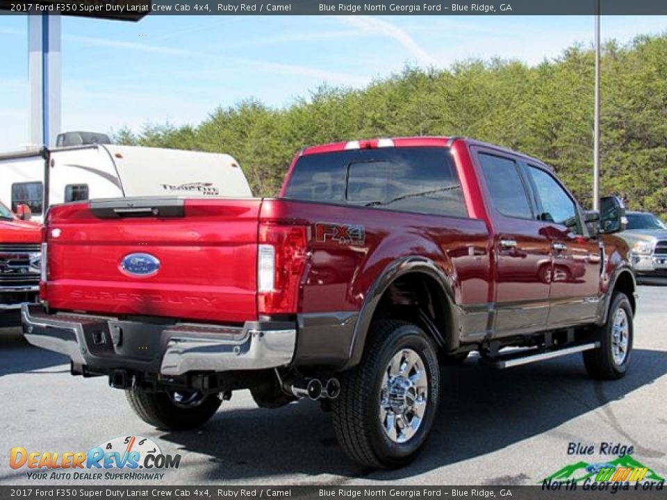 2017 Ford F350 Super Duty Lariat Crew Cab 4x4 Ruby Red / Camel Photo #5