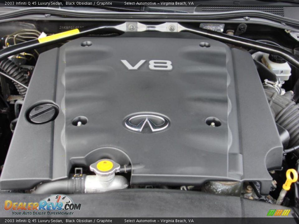 2003 Infiniti Q 45 Luxury Sedan Black Obsidian / Graphite Photo #26