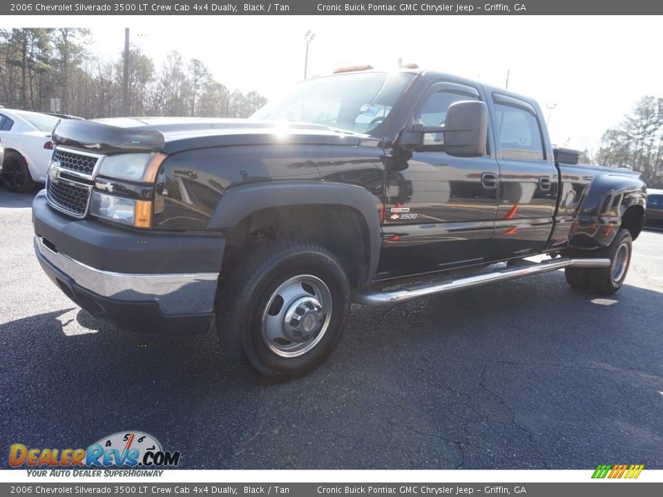 2006 Chevrolet Silverado 3500 LT Crew Cab 4x4 Dually Black / Tan Photo #3