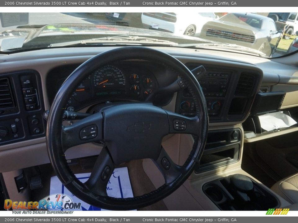 2006 Chevrolet Silverado 3500 LT Crew Cab 4x4 Dually Black / Tan Photo #10