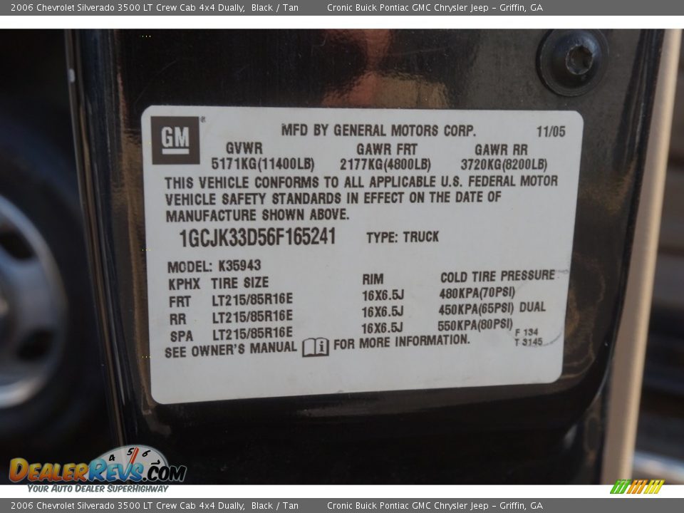2006 Chevrolet Silverado 3500 LT Crew Cab 4x4 Dually Black / Tan Photo #25