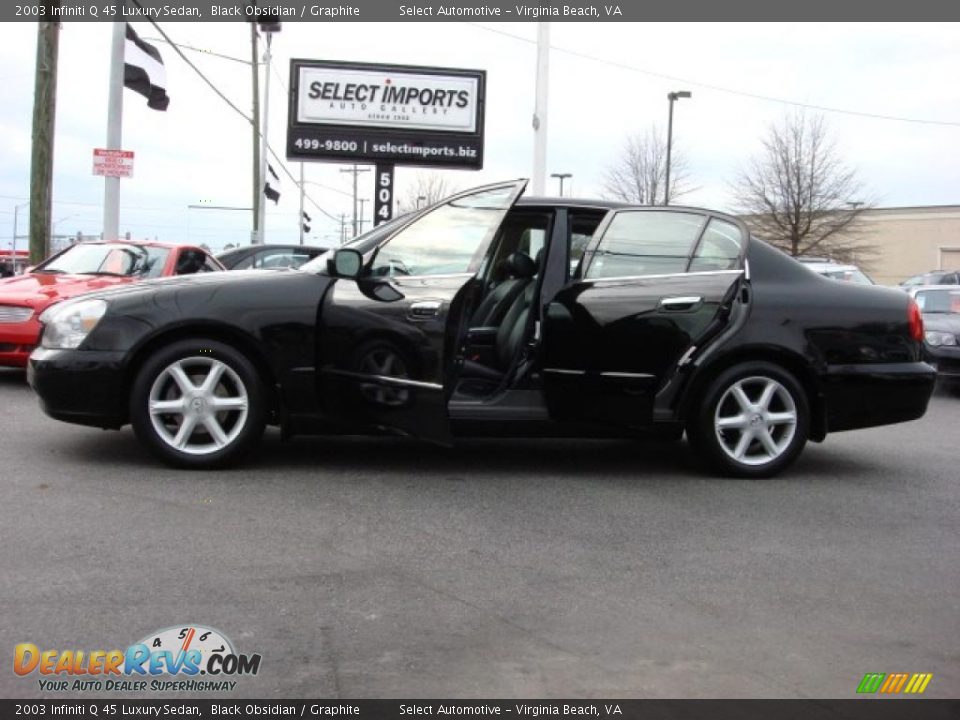 2003 Infiniti Q 45 Luxury Sedan Black Obsidian / Graphite Photo #29