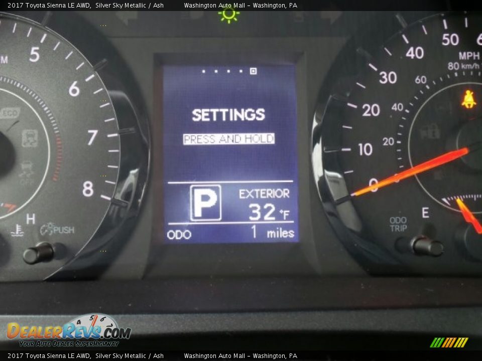2017 Toyota Sienna LE AWD Silver Sky Metallic / Ash Photo #20